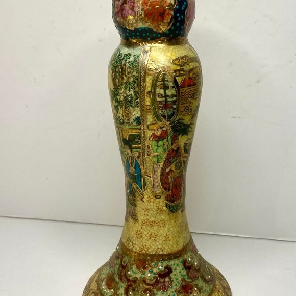 Satsuma Japanese Candle Holders- Lot of 2- Great Condition RARE - Picture 3 of 5